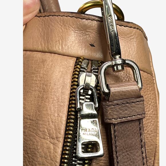 Prada Ombre Leather Tote Bag Brown Gradient Large Satchel Shoulder Bag - Picture 4 of 16